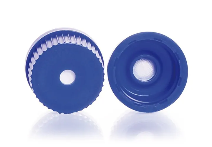 Capace cu filet de ventilație GL 32, DURAN® cu membrană ePTFE, albastre, 5 bucată(ți) — Carl Roth, cod KCN0.1