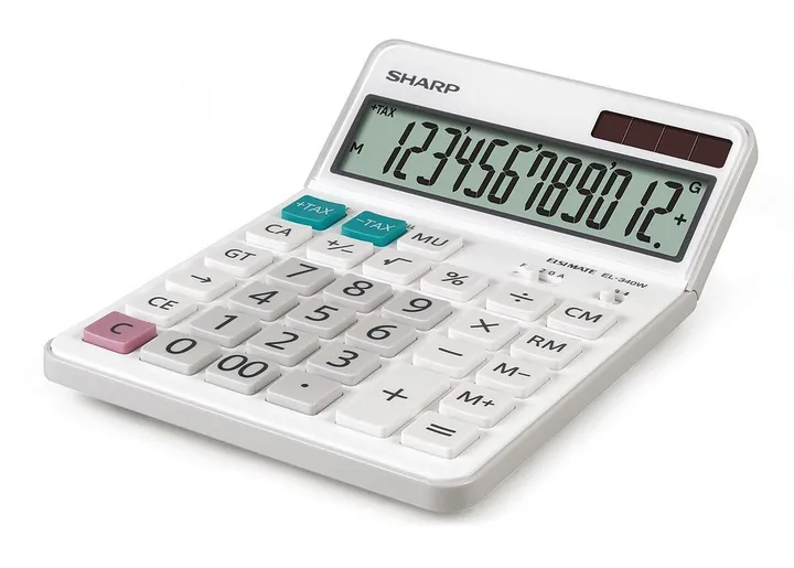 Calculator de buzunar SharpEL-340W cu energie solară, l127xL185xA17mm, 199g — Carl Roth, cod KCT4.1