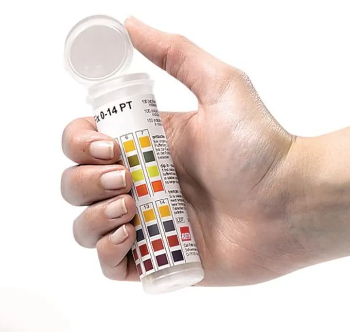 Benzi indicatoare universale pH-Fix, în cutie rotundă de plastic, pH 0 - 14, 100 bucăți — Carl Roth, cod KH69.1