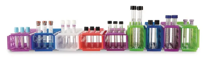 Suporturi pentru probe Rotilabo®-combined , (4 în 1), PP, pentru Ø 13/16 mm, asortate, 1 set — Carl Roth, cod KLA2.1
