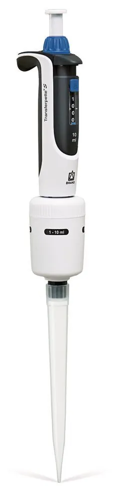 Pipetă microlitrică Transferpette® S, 1 canal, variabilă, D-10000, 1000-10000 µl — Carl Roth, cod KNA2.1