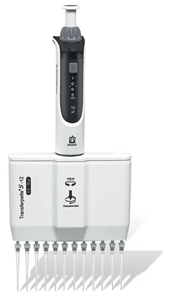 Pipetă de microlitri Transferpette® S, 12 canale, variabilă, M12-10, 0.5-10 µl — Carl Roth, cod KNC7.1