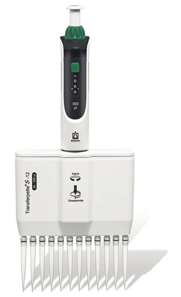 Pipetă de microlitri Transferpette® S, 12 canale, variabilă, M12-300, 30-300 µl — Carl Roth, cod KNE1.1