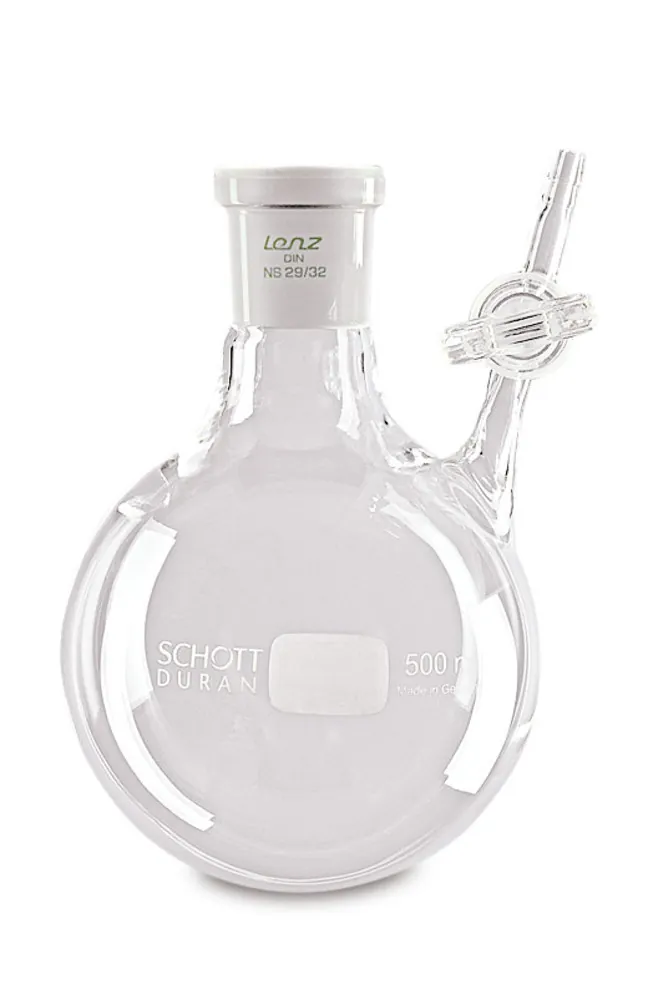 Balon cu fund rotund pentru azot, DURAN®, NS 29/32, H 137mm, orificiu 2.5mm, 250ml — Carl Roth, cod KY44.1
