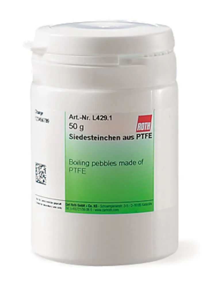 Pietre de fierbere din PTFE, granulat, max. +260 °C, granule 1 - 5 mm, 50 g — Carl Roth, cod L429.1