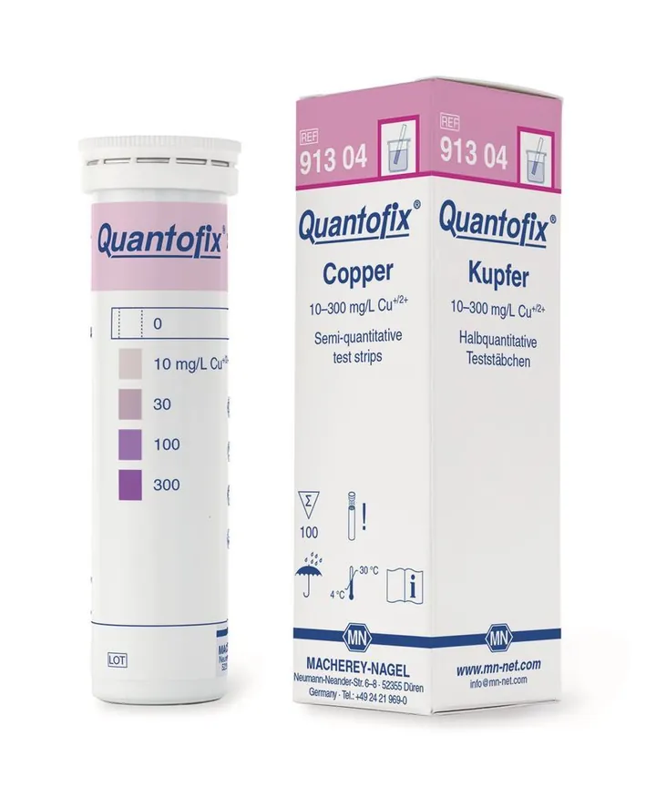 Benzi de test Quantofix®, cupru, L 95 x l 6 mm, 100 bucăți — Carl Roth, cod L831.1
