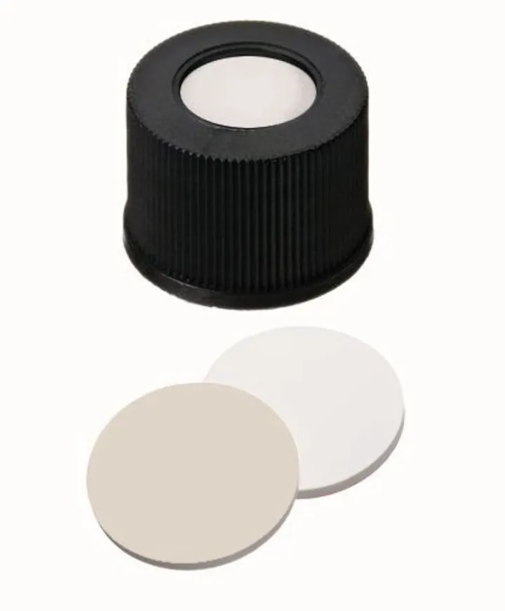 Capace cu filet cu orificiu, PP, ND10, Sept Silicon/PTFE, 1,5 mm 45°, 100 buc. — Carl Roth, cod LC19.1