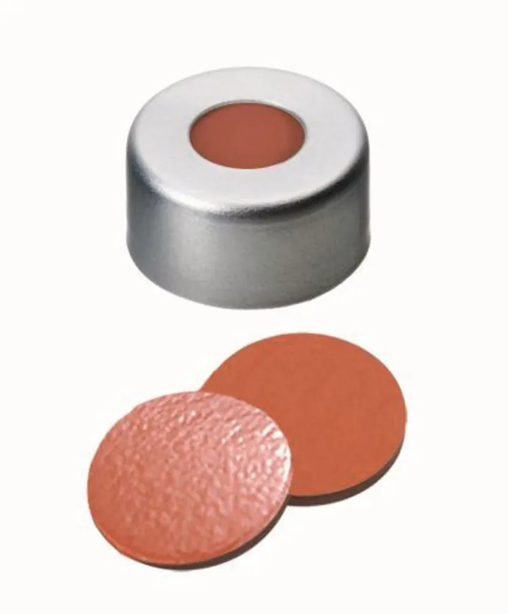 Capace cu flanșă cu orificiu, Al, ND11, Sept Cauciuc nat./Butil/TEF, 1.0 mm 45° — Carl Roth, cod LC28.1