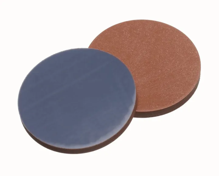 Septe Ø 12 mm, grosime 1.3 mm, duritate 55°, Butil roșu/PTFE gri, 1000 buc. — Carl Roth, cod LC44.1