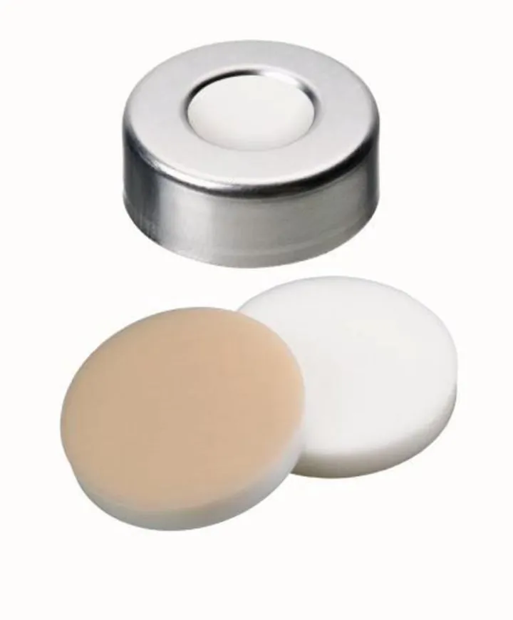 Capace sertizare cu orificiu, Al, ND20, Septum Silic./PTFE AGILENT HT,3,25mm 45° — Carl Roth, cod LC73.1