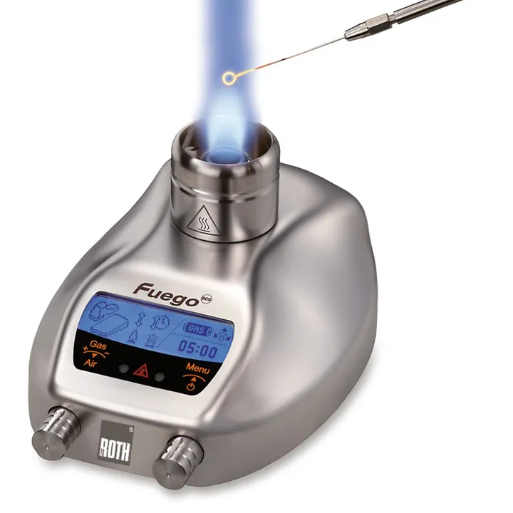Arzător de laborator de siguranță Fuego SCS pro, L 103 x A 130 H 49 mm, independent de rețea — Carl Roth, cod LE17.1