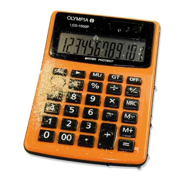 Calculator de buzunar solar LCD 1000P, IP 54, afișaj LCD 12 digiți, 158x106x40mm — Carl Roth, cod LN01.1