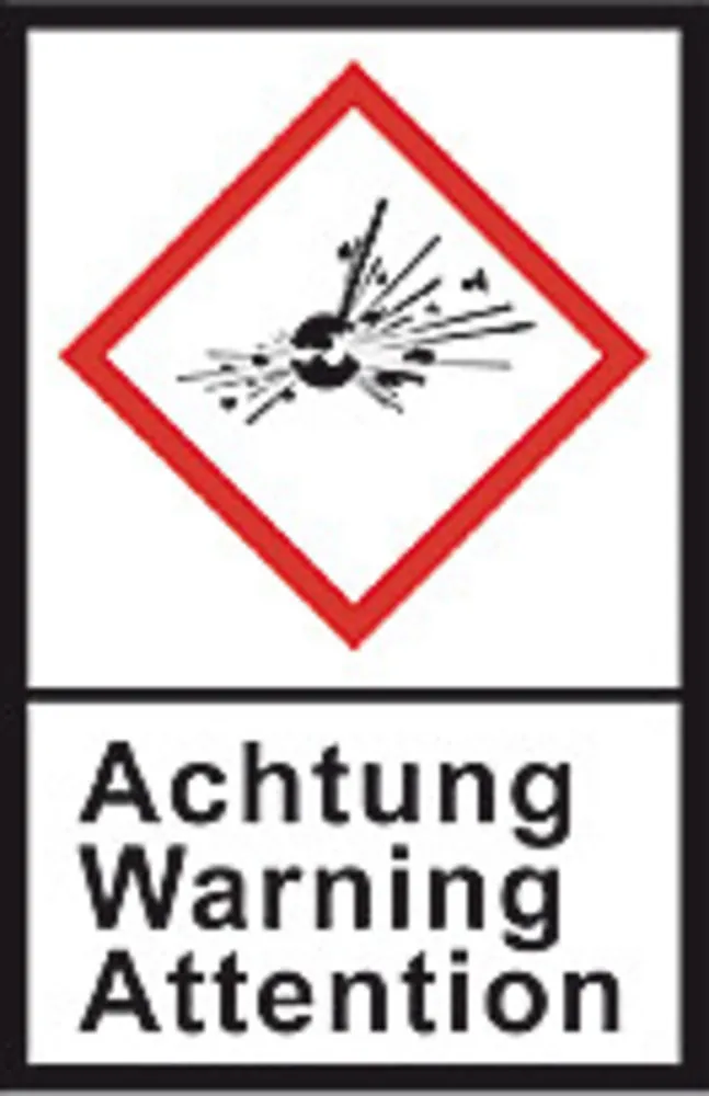 Etichete de avertizare GHS, folie PE, GHS01, avertisment, bombă explozivă, 100 µm, 22x30mm — Carl Roth, cod LN47.1