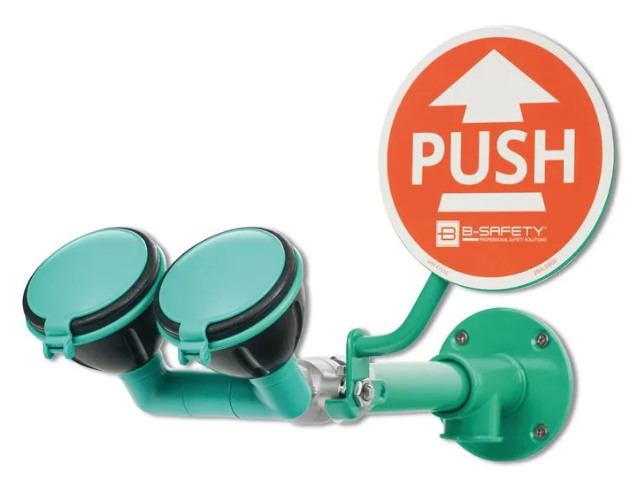 Duș pentru ochi model 4, montare pe perete, L 130 mm, DIN 67510, l 330 x A 330 mm — Carl Roth, cod LP25.1