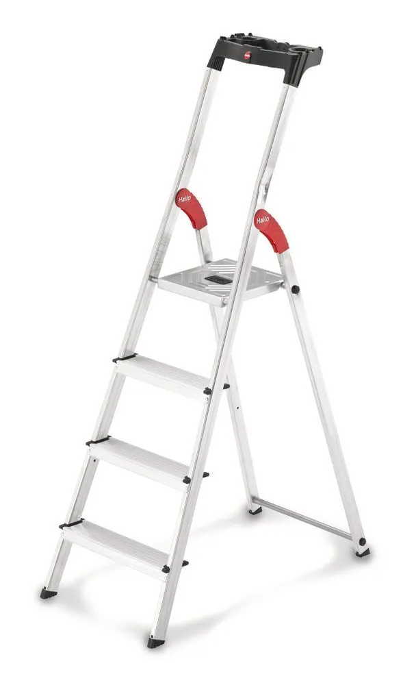 Scară de siguranță cu platformă din oțel, capacitate 150 kg, 4 trepte, l 450 x H 1580 mm — Carl Roth, cod LT09.1
