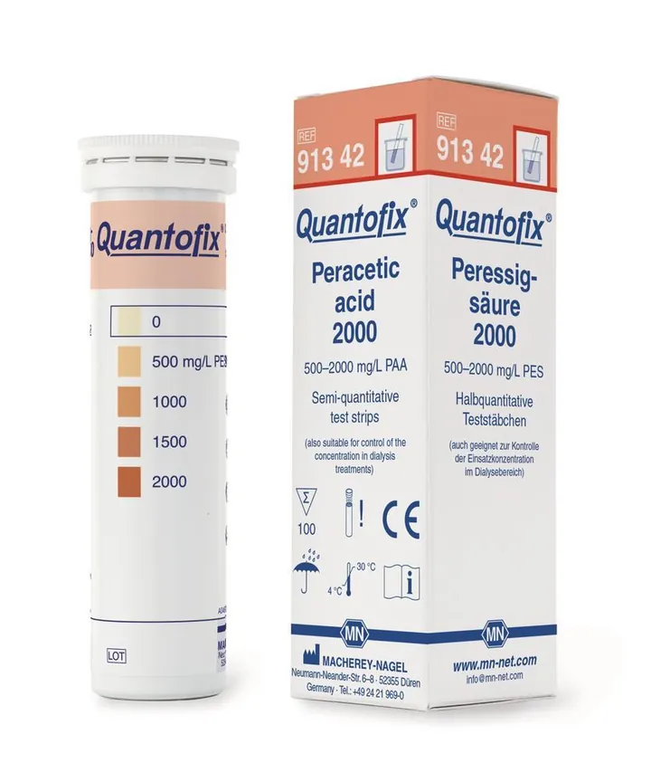 Benzi de testare Quantofix®, acid peracetic, L 95 x W 6 mm, 0-500-1000-1500-2000 — Carl Roth, cod LT46.1