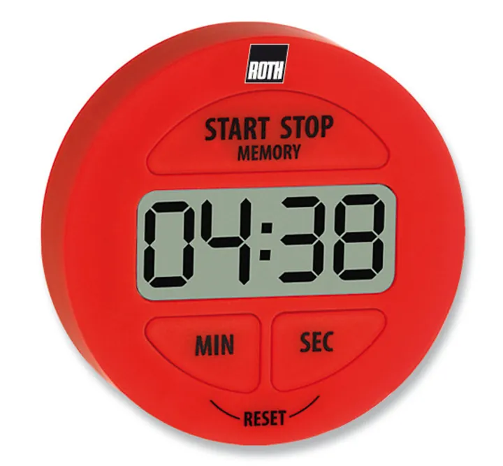 Cronometru Rotilabo®-count-down/count-up, roșu, afișaj cu 4 cifre, Ø 55 x D 15 mm — Carl Roth, cod LY66.1