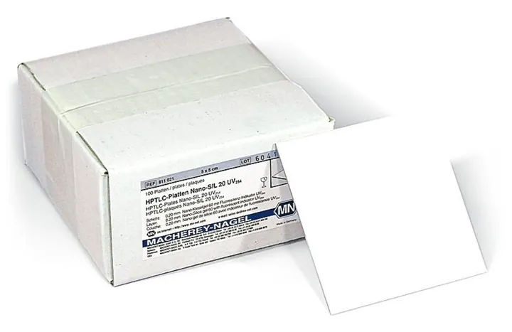 Plăci HPTLC gata de utilizare Nano-SIL-20, 5x5 cm, placă de sticlă, 0.2 mm, 100 buc. — Carl Roth, cod N080.1