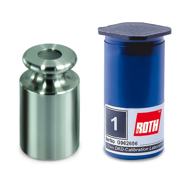 Greutăți de test OIML-Clasa F1, oțel inoxidabil, cu certificat, 500 g, 1 bucată — Carl Roth, cod N159.1