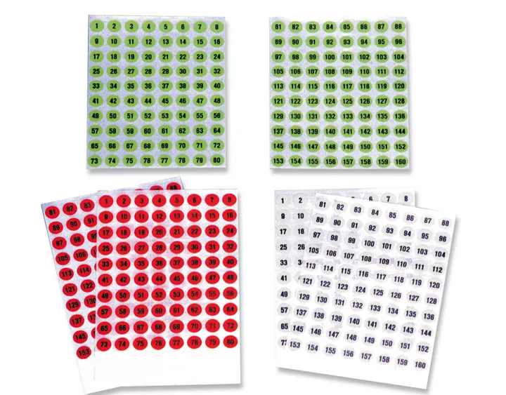 Sekuroka®-labels, Ø 8 mm, numerotate de la 1 - 160, 6 coală(coli) — Carl Roth, cod N376.1