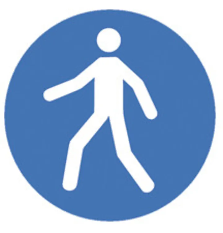 Simboluri de siguranță conform ISO 7010, Utilizați poteca Ø 200 mm, 1 bucată — Carl Roth, cod NK48.1