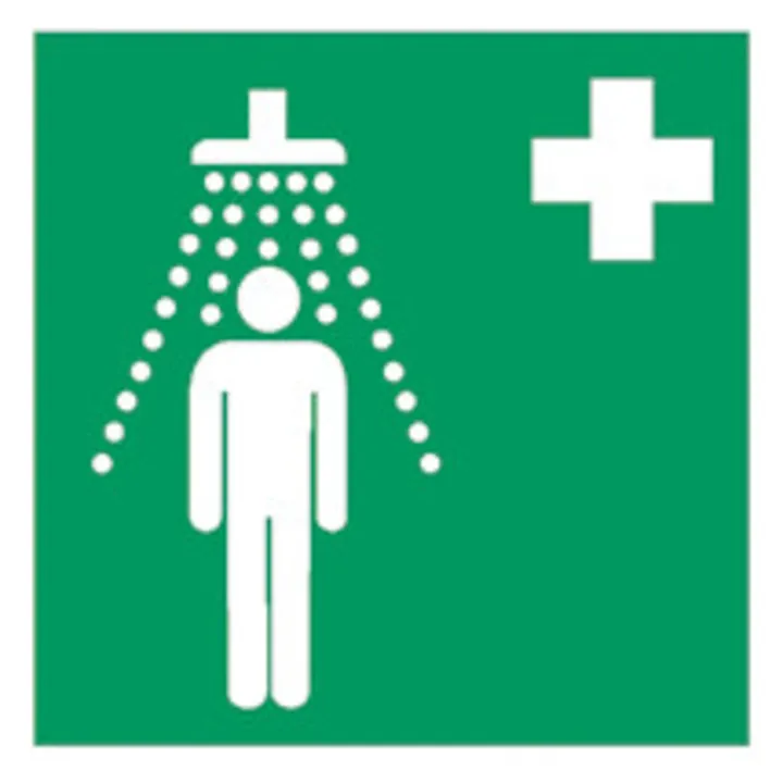 Semn de salvare, ISO 7010, luminiscent, Duș de siguranță corporal, 1 bucată — Carl Roth, cod NP76.1