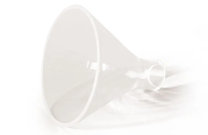 Pâlnii pentru pulberi, sticlă borosilicată 3.3, Ø exterior margine 160 mm, L tulpină 35 mm — Carl Roth, cod NX16.1