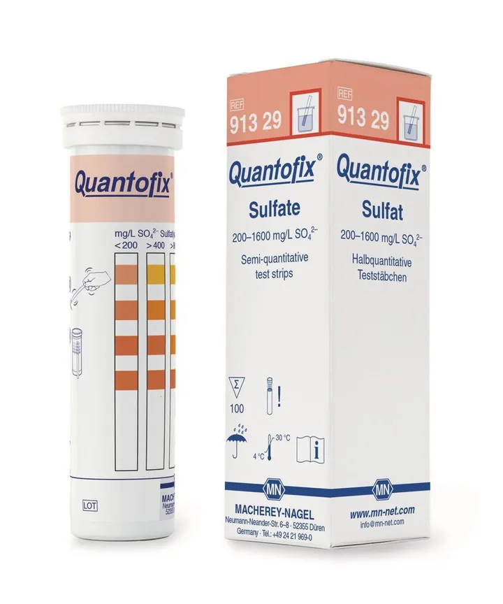 Benzi de testare Quantofix®, sulfat, L 95 x l 6 mm, 100 bucăți — Carl Roth, cod P922.1