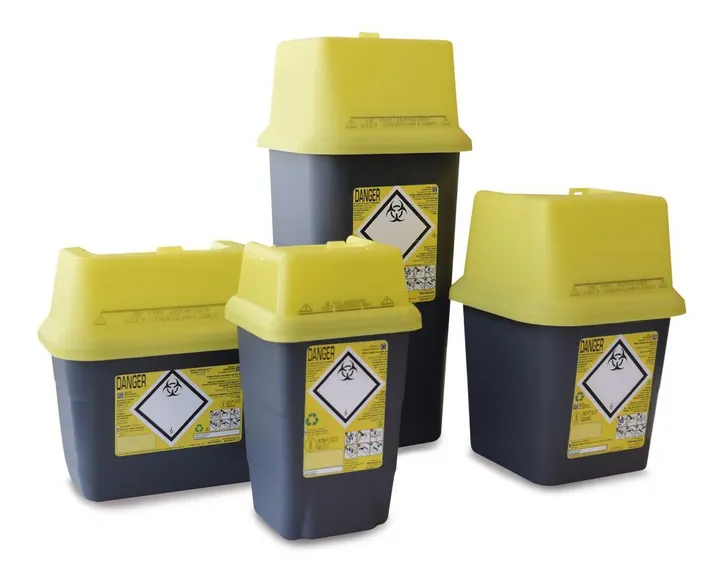 Coșuri de eliminare Sharpsafe®-waste, PP, 2 l, L 195 x W 120 x H 180 mm, 5 buc. — Carl Roth, cod PA88.1