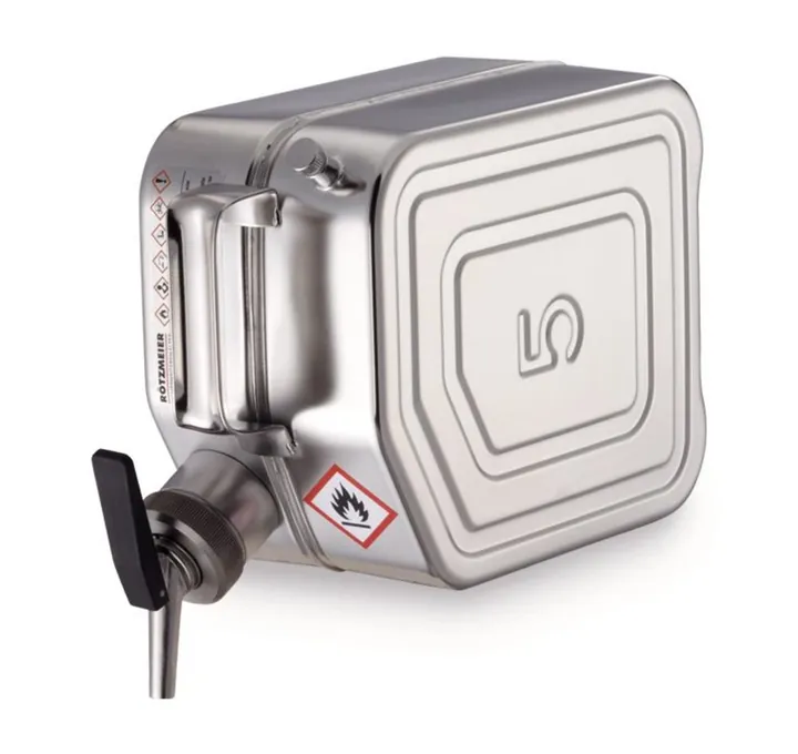 Canistră de siguranță, oțel inoxidabil, cu robinet cu închidere automată, 5 l,, 1 buc. — Carl Roth, cod PC10.1