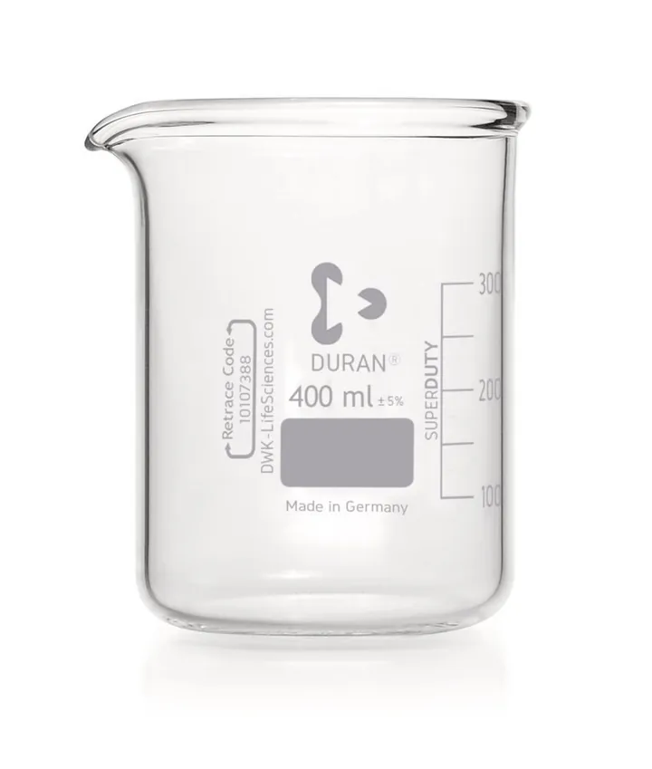 Pahare Berzelius DURAN®-Super, volum 400 ml, Ø exterior 80 mm, H 110 mm — Carl Roth, cod PC35.1