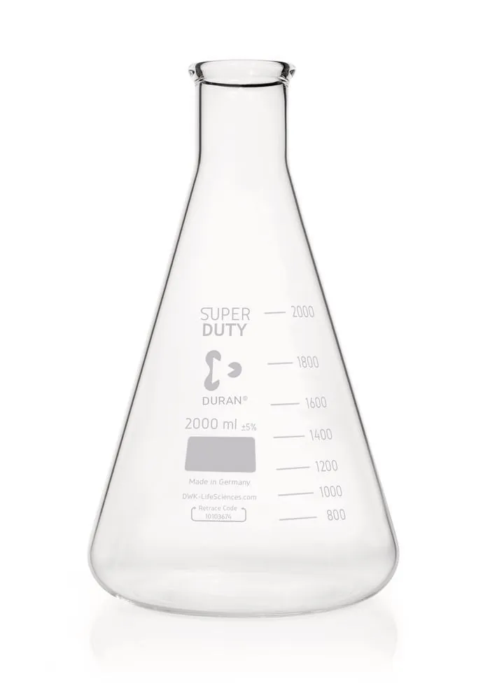 Balon Erlenmeyer DURAN®-Super cu gât îngust, 2000 ml, Ø exterior balon 166 mm — Carl Roth, cod PC46.1
