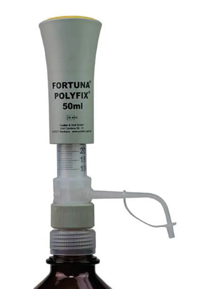 Dozator FORTUNA® POLYFIX®, 10-50 ml, piston învelit în PTFE, 1 bucată — Carl Roth, cod PK98.1