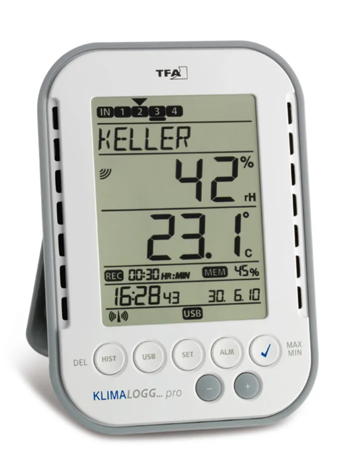 Higrometru termic KlimaLogg Pro, cu înregistrator de date și senzor wireless — Carl Roth, cod PL21.1