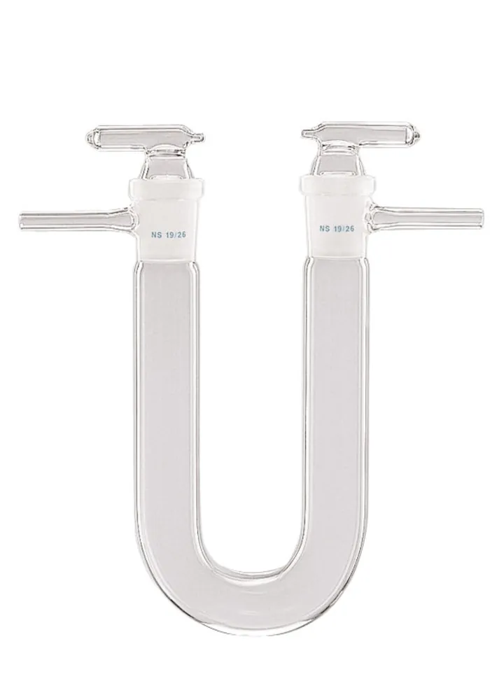 Tub de uscare, în formă de U cu robinete NS, din DURAN®, NS 14/23, 125 mm — Carl Roth, cod PL38.1