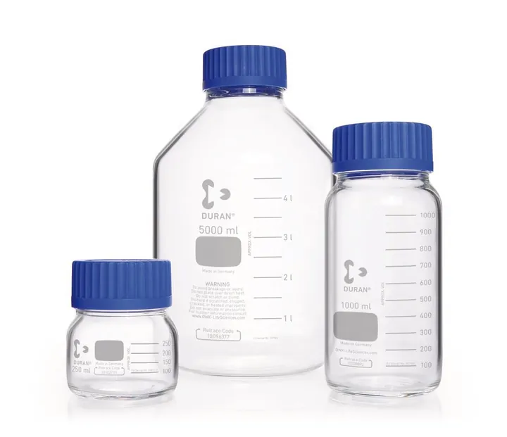 Flacon cu filet cu gât larg DURAN®, sticlă transparentă, 3.5 l, filet GLS 80 — Carl Roth, cod PY89.1