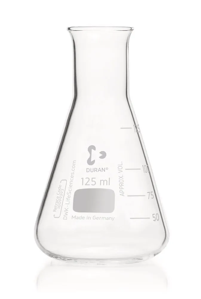 Baloane Erlenmeyer cu gât îngust, gradație DURAN®,, 125 ml, nu în conformitate cu ISO — Carl Roth, cod PY97.1
