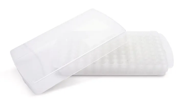 Suporturi pentru fiole de reacție Rotilabo® 2 în 1, PP, natural, dublu-față, 96 locuri — Carl Roth, cod T216.2