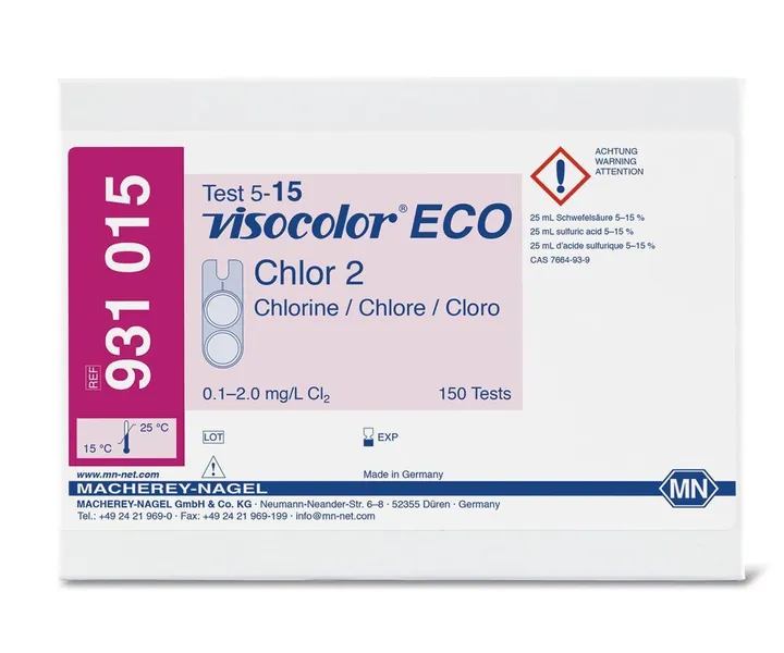 Kit de testare VISOCOLOR® ECO, clor Cl2, 1 bucată — Carl Roth, cod T368.1