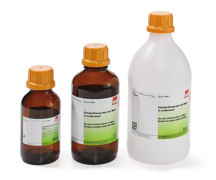 Soluție de hemalum acidă conform Mayer, pentru microscopie, 2.5 l, plastic — Carl Roth, cod T865.3