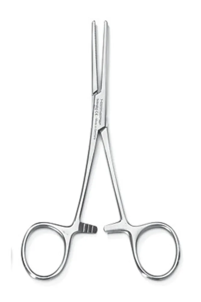 Cleme pentru artere și furtunuri, oțel inoxidabil, Tip Pean, curbate, L 140 mm, 1 bucată — Carl Roth, cod TE00.1