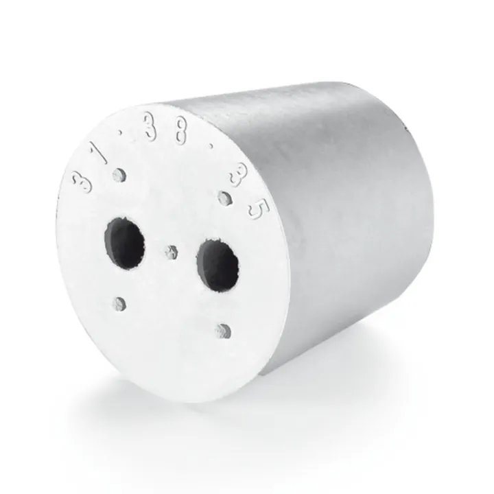 Rotilabo®-stoppers cu 2 orificii, gri, 14 x 18 x 20 mm, 25 bucăți — Carl Roth, cod TL01.1