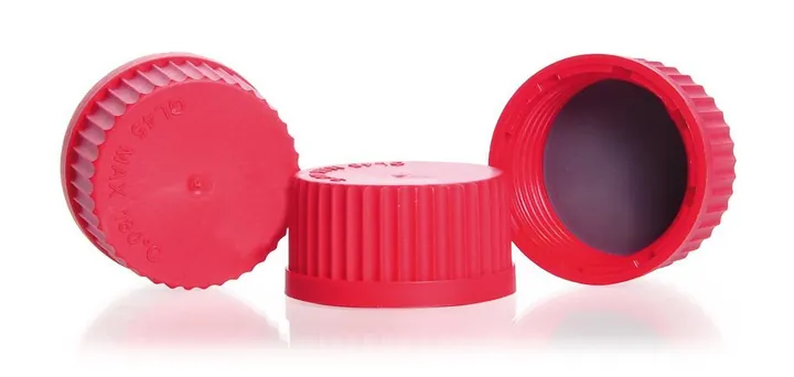 Capace cu filet din PBT, roșii, GL 45, Ø 54 x H 28 mm, 10 bucăți — Carl Roth, cod TX94.1
