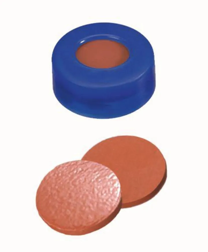 Capace cu inel de prindere, versiune moale, PE, ND11, Septum Cauciuc natural/TEF, 1.0 mm 65° — Carl Roth, cod TY86.1