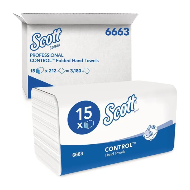 Prosoape de mâini SCOTT® CONTROL, tip 6663, albe, 1 strat, 215 x 315 mm — Carl Roth, cod X254.2