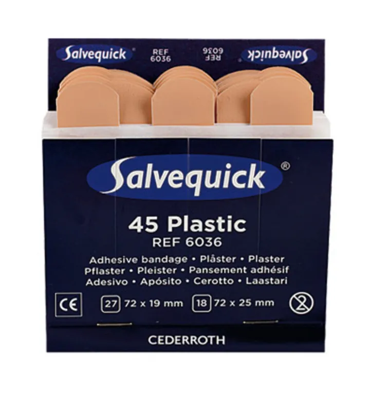 Plasture Salvequick®, plastic, rezistent la apă 6036, 1 set — Carl Roth, cod X289.1