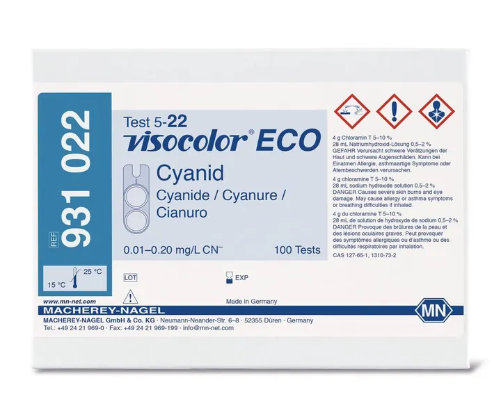 Kit de testare VISOCOLOR® ECO, cianură CN-, 1 bucată — Carl Roth, cod X324.1