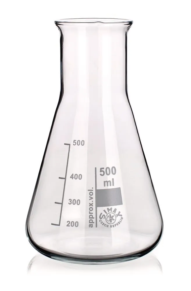 Balon Erlenmeyer Rotilabo®-wide gât îngust, sticlă borosilicată 3.3, cu gradații, 100 ml — Carl Roth, cod X736.1