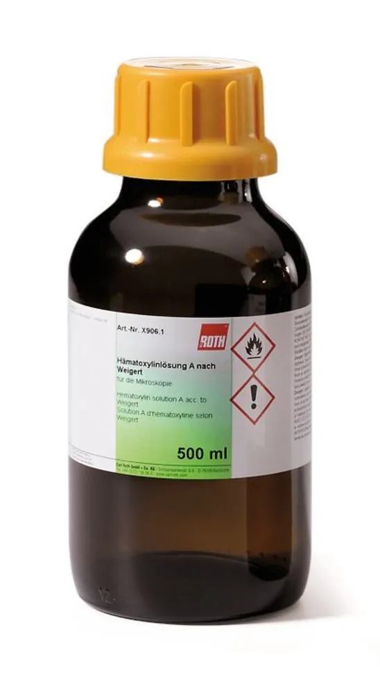 Soluție de hematoxilină A conform WEIGERT, pentru microscopie, 500 ml, sticlă — Carl Roth, cod X906.1