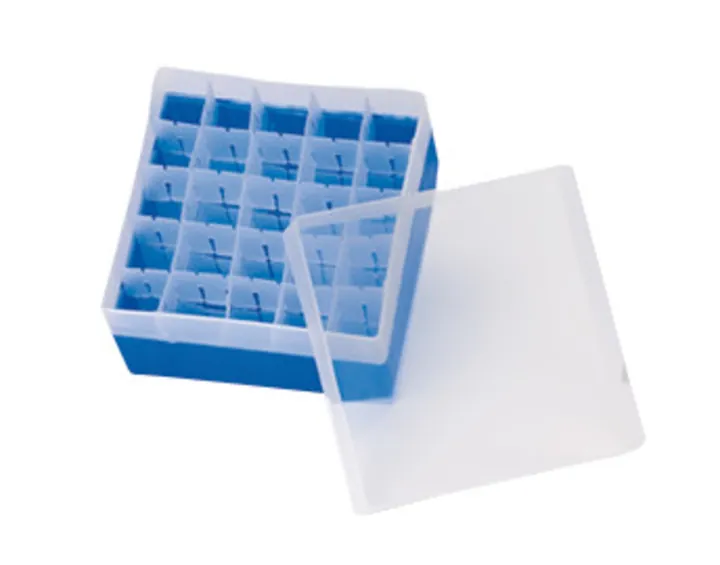 Cutie Rotilabo®-storage pentru flacoane headspace, 5/10/20 ml, albastru, H 102 mm, 25 orificii — Carl Roth, cod XA06.1